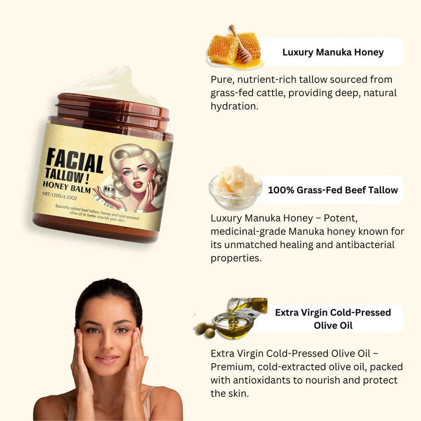 HoneyGlow™ | Fed Beef Tallow & Honey Balm